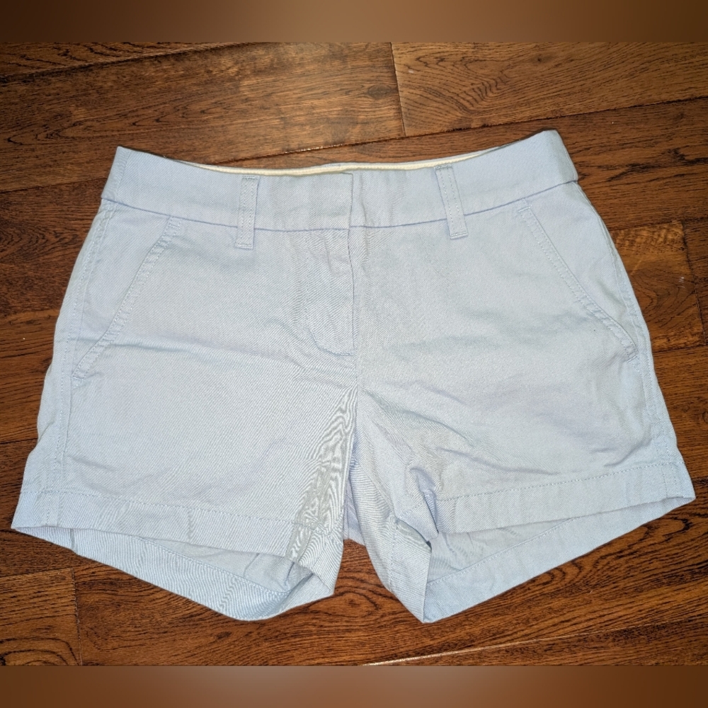NWOT Ladies J Crew Flat Front Shorts Blue Size 00